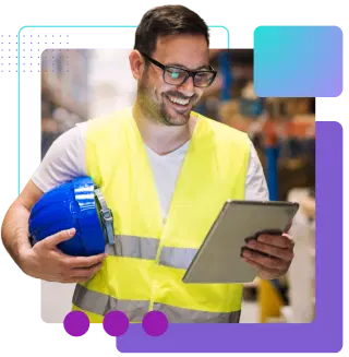Colaborador em ambiente de trabalho saudável